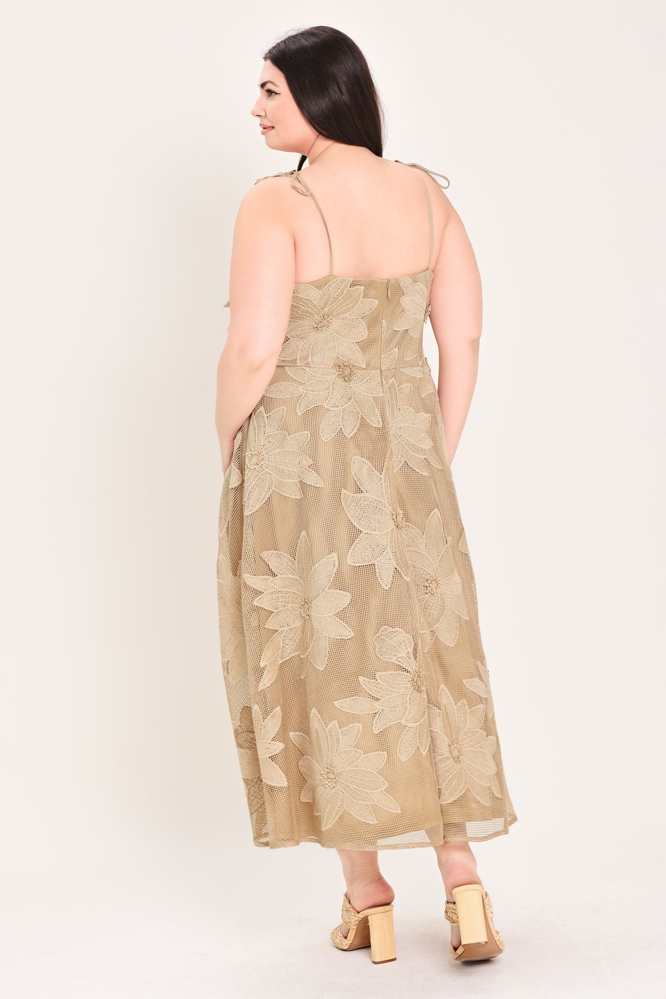 Sahara Sands Floral Lace Midi Dress