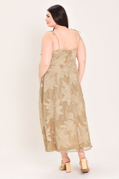 Sahara Sands Floral Lace Midi Dress