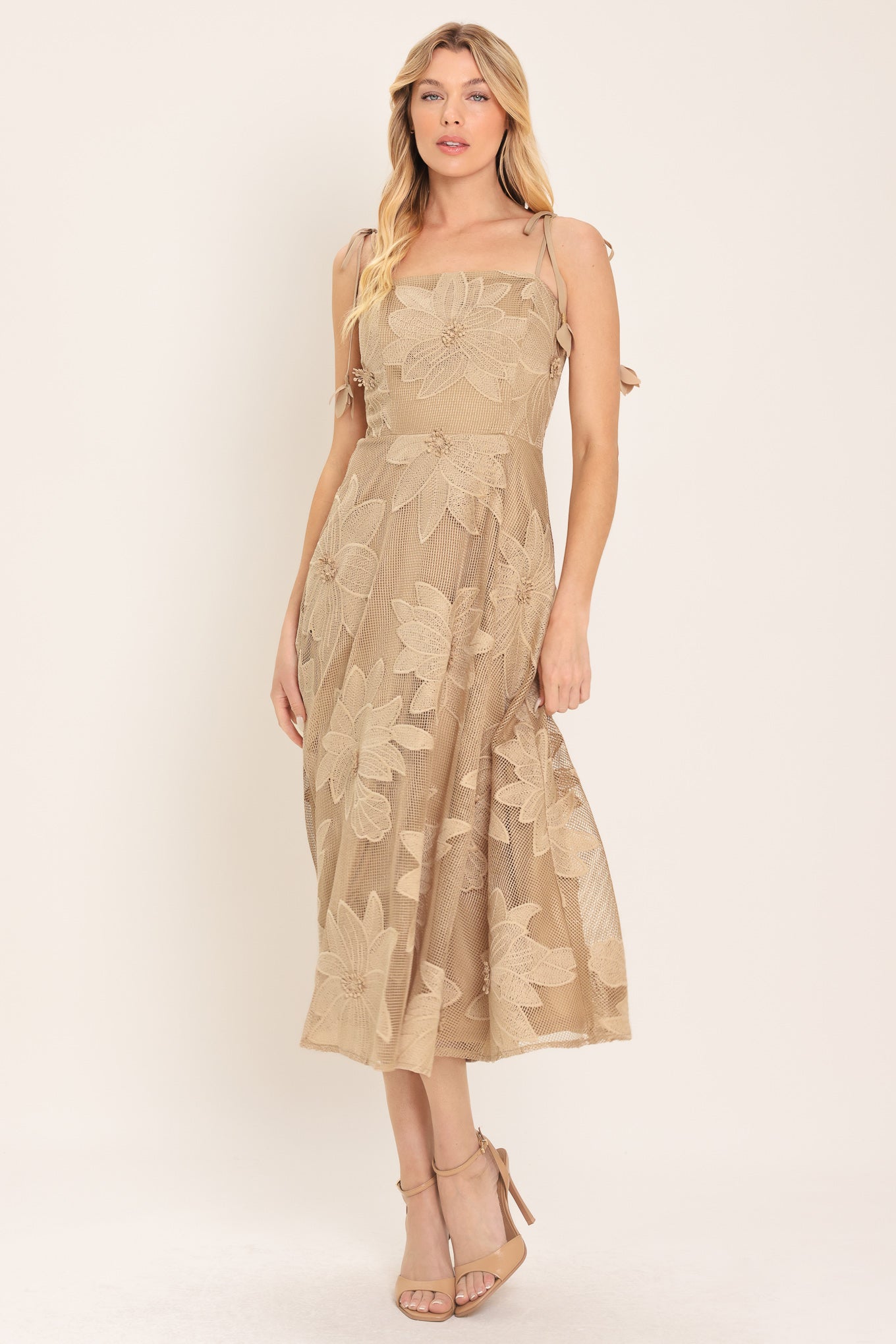 Sahara Sands Floral Lace Midi Dress