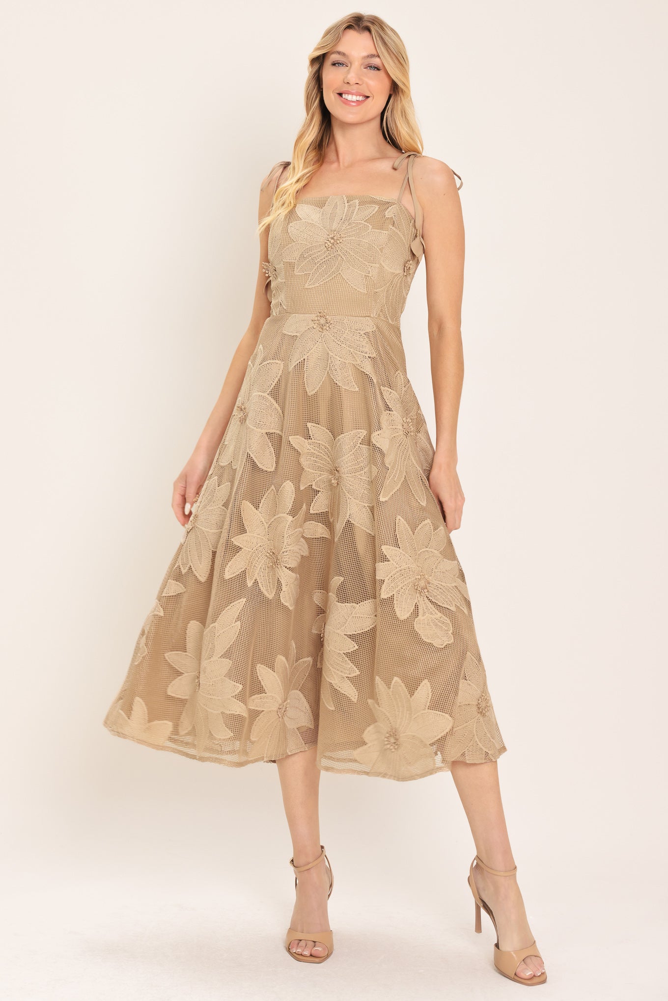 Sahara Sands Floral Lace Midi Dress