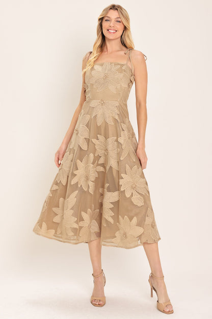 Sahara Sands Floral Lace Midi Dress