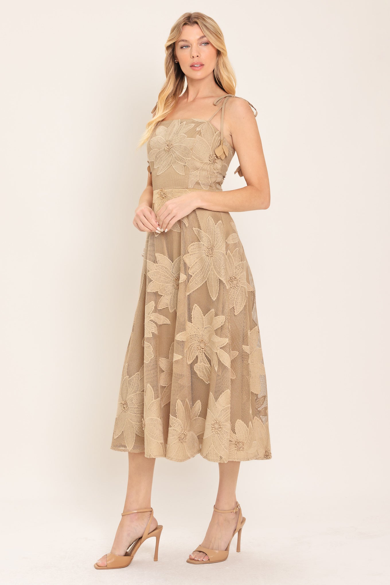 Sahara Sands Floral Lace Midi Dress