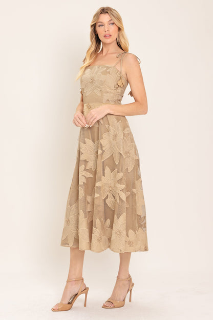 Sahara Sands Floral Lace Midi Dress