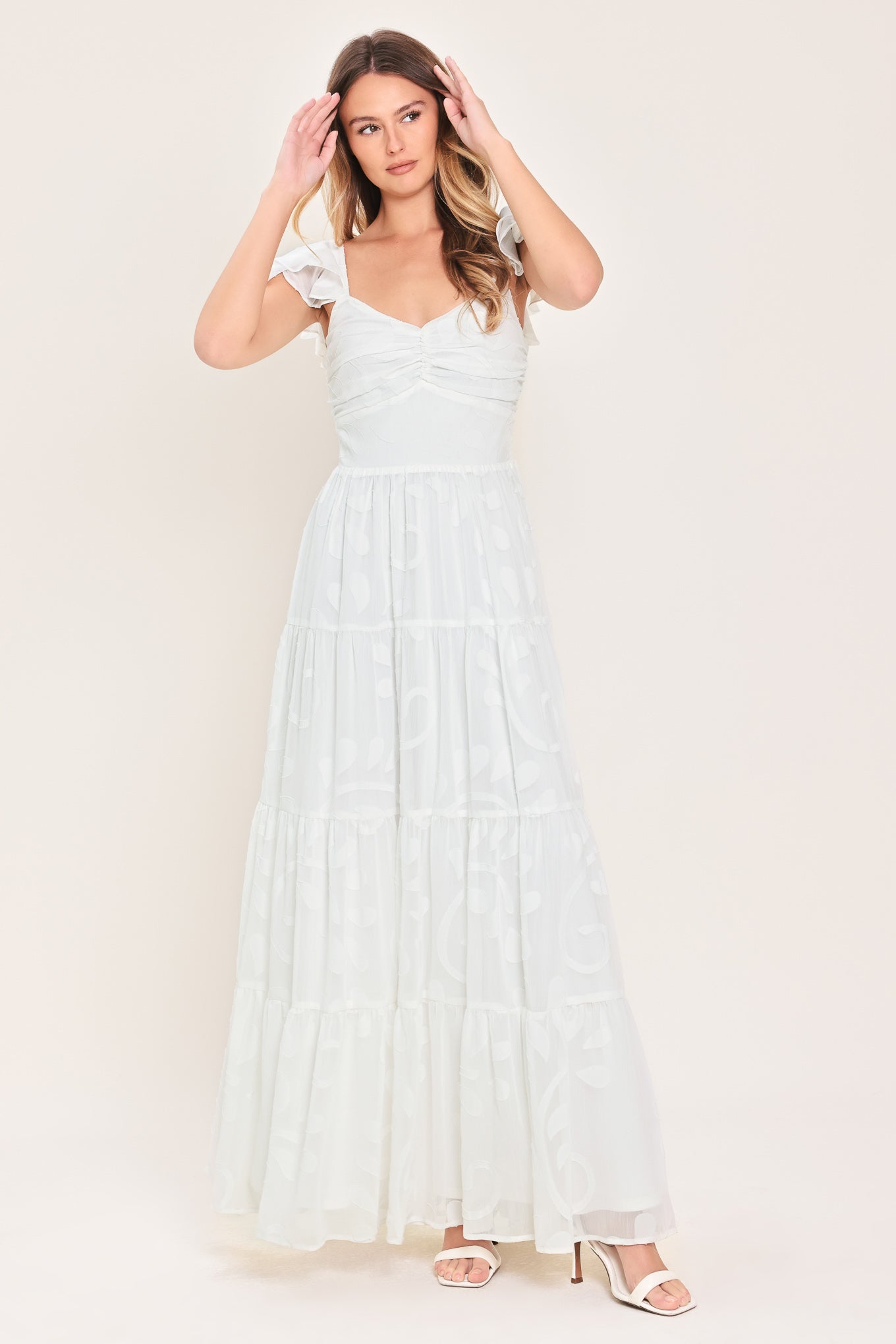 ANGELIC GARDEN IVORY MAXI DRESS