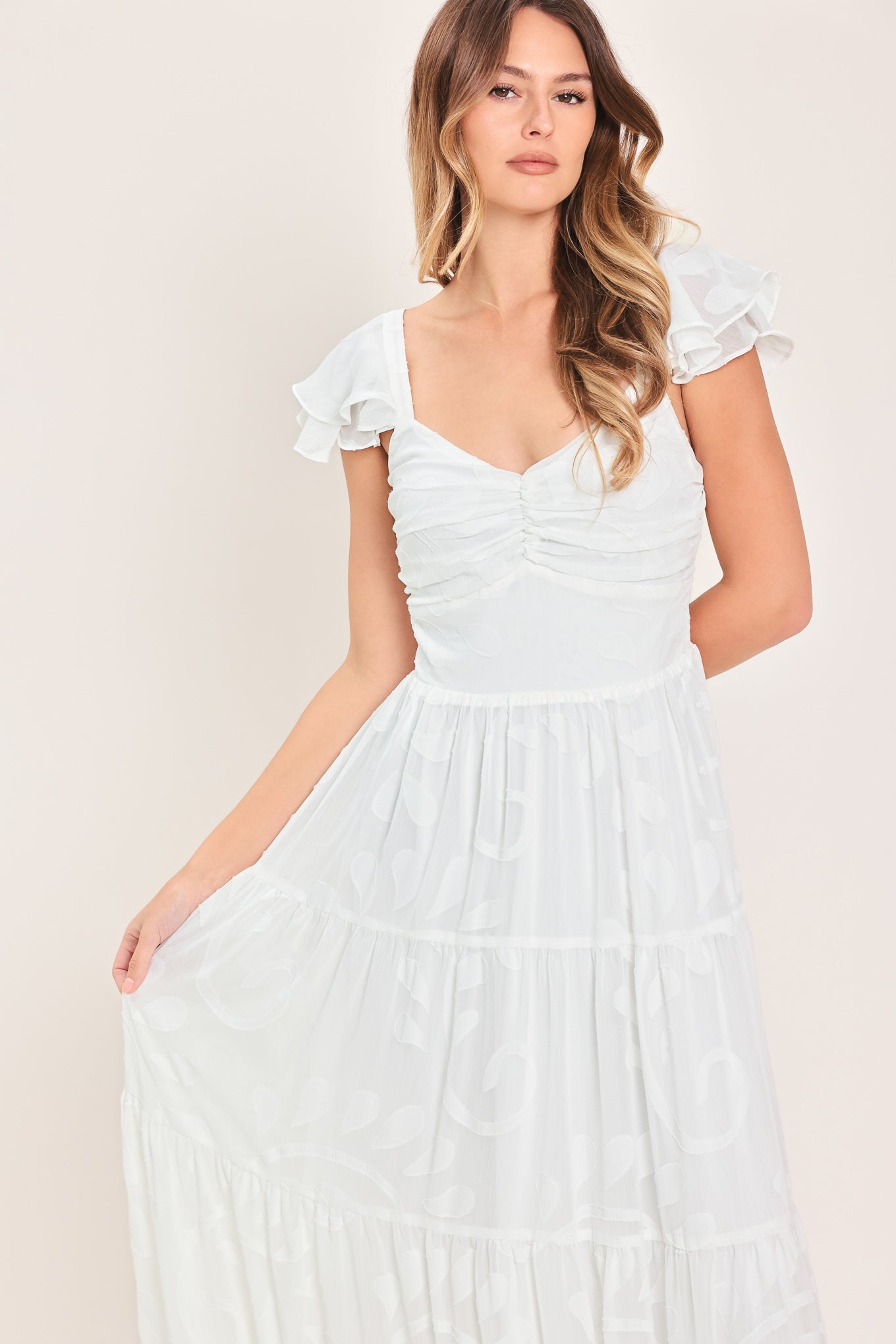 ANGELIC GARDEN IVORY MAXI DRESS
