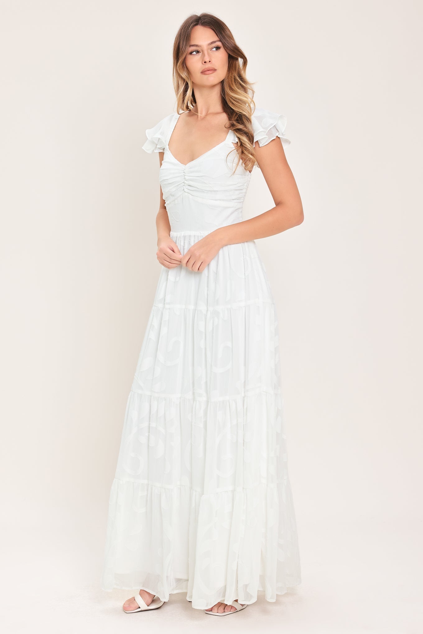 ANGELIC GARDEN IVORY MAXI DRESS