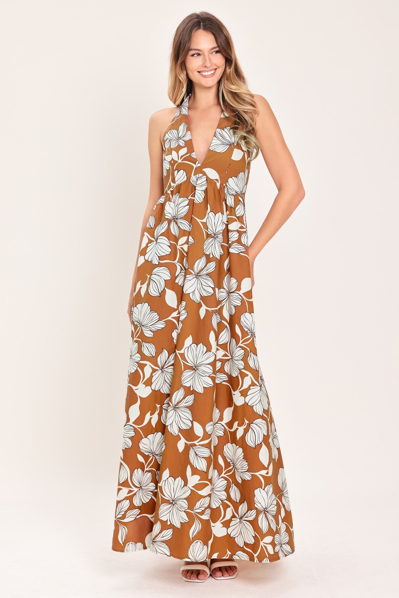 GOLDEN ISLE FLORAL MAXI DRESS