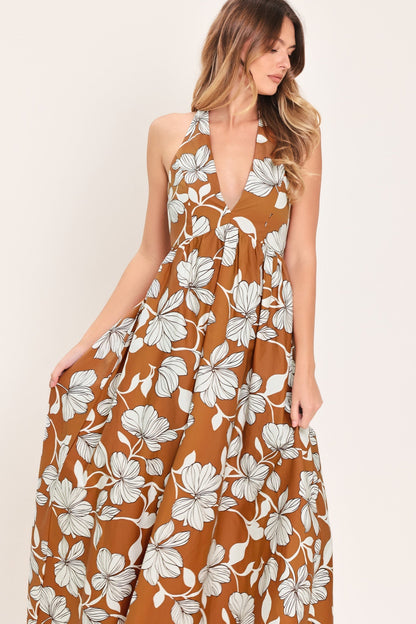 GOLDEN ISLE FLORAL MAXI DRESS