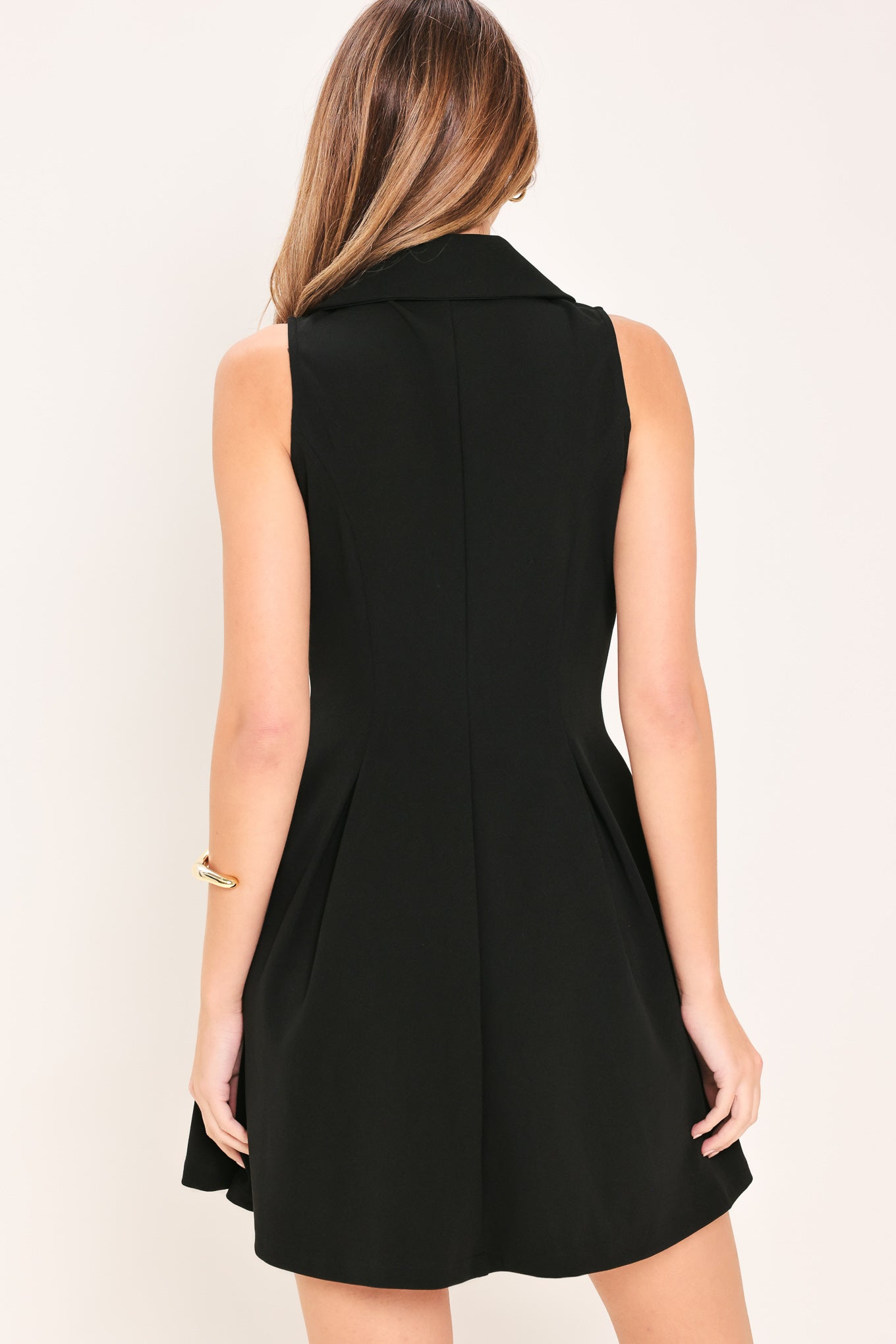 FIFTH AVENUE BLACK BUTTON FRONT MINI DRESS