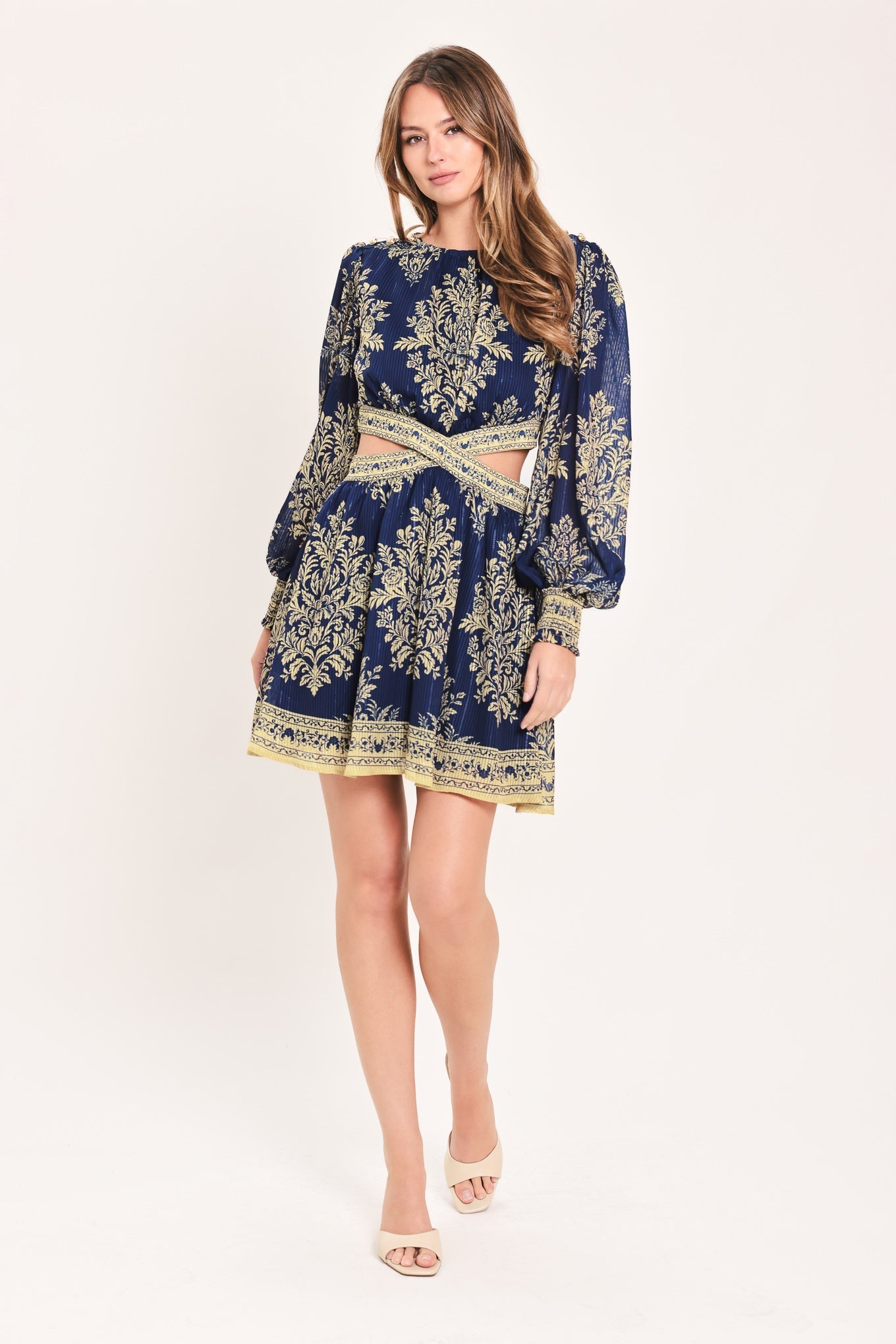 PALACE GARDEN FANTASY LONG SLEEVE MINI DRESS