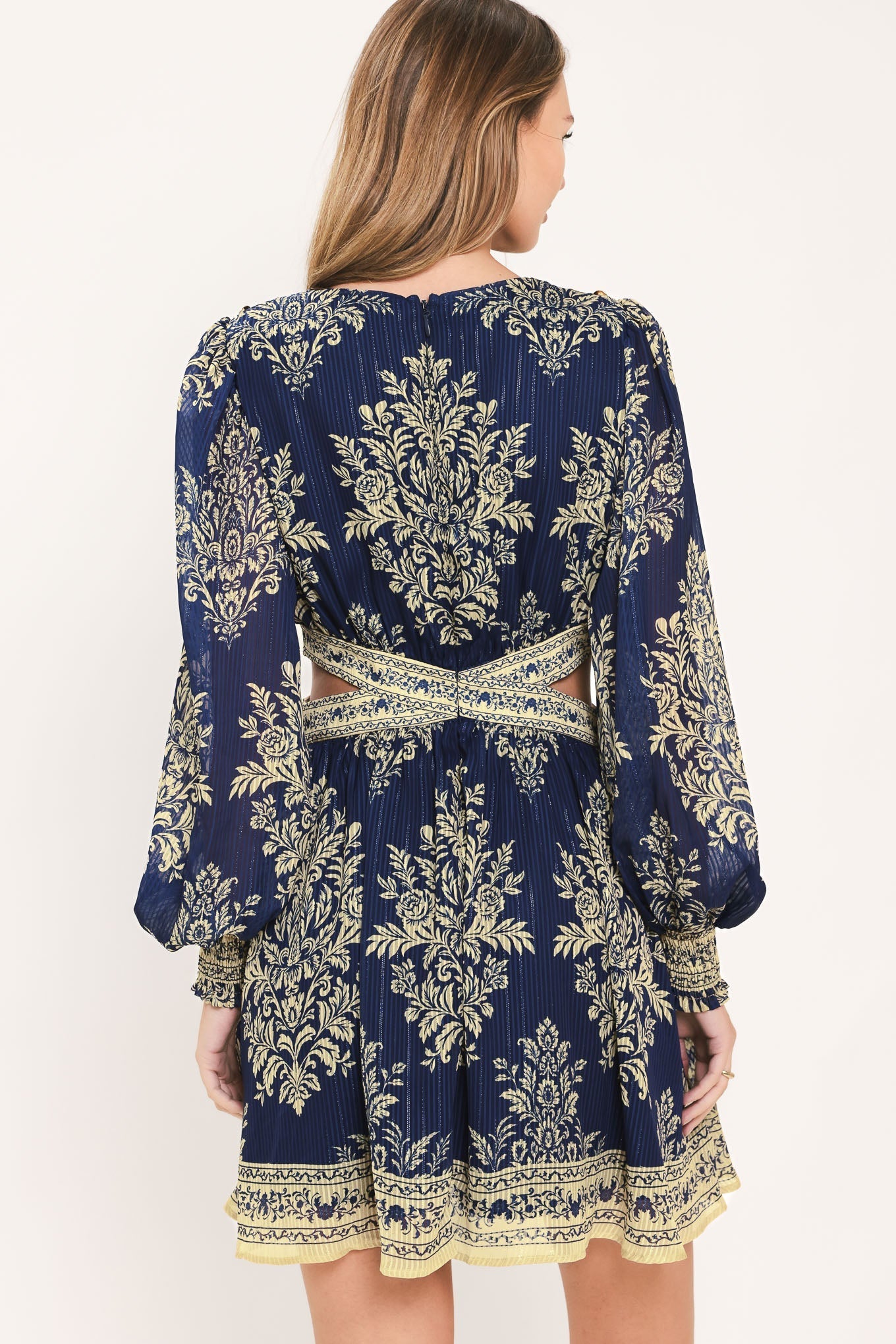 PALACE GARDEN FANTASY LONG SLEEVE MINI DRESS