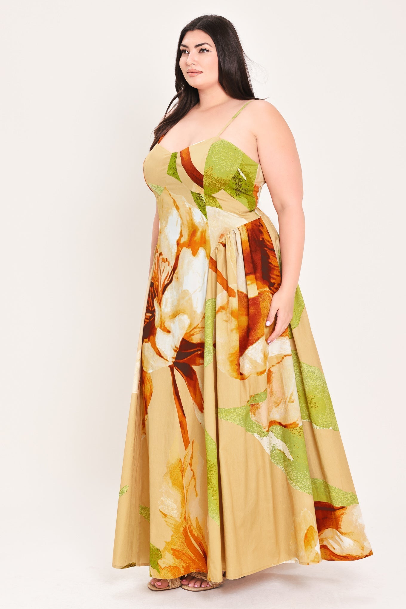 Limoncello Garden Maxi Dress Floral Bustier Dress