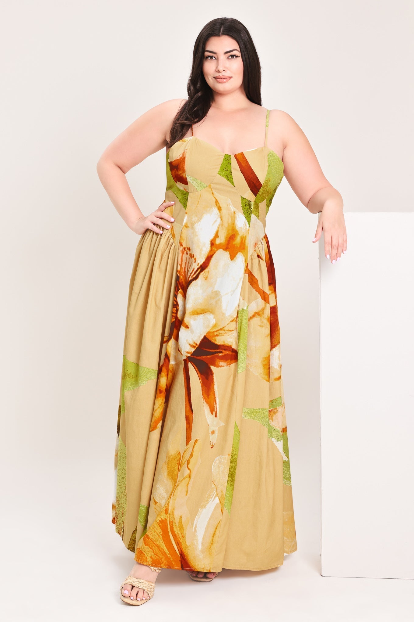 Limoncello Garden Maxi Dress Floral Bustier Dress