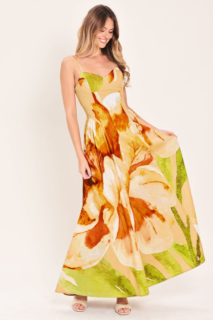 Limoncello Garden Maxi Dress Floral Bustier Dress FINAL
