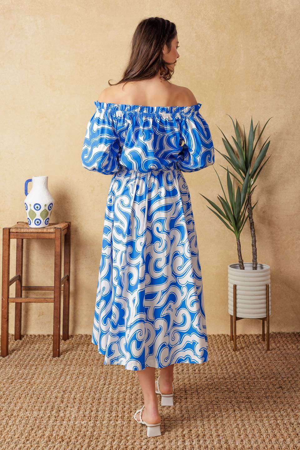 BEACH DAY TOP & SKIRT SET BLUE & WHITE