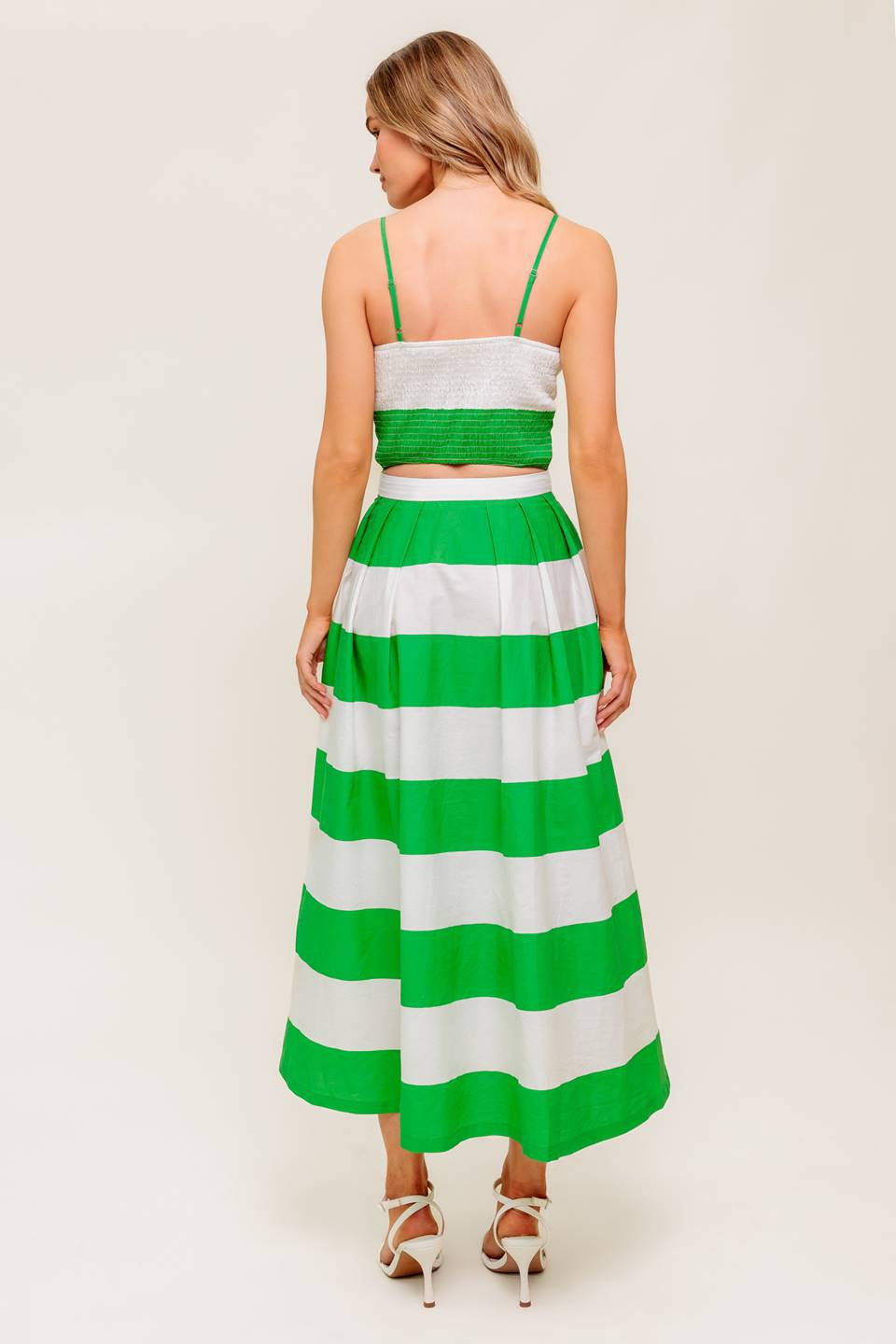 ENDLESS FLAIR TOP & SKIRT SET GREEN