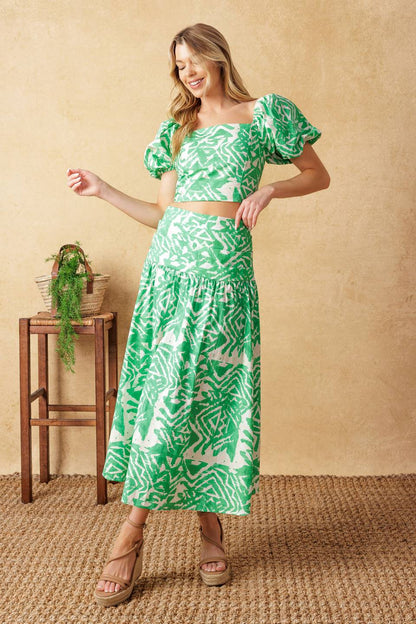 DESTINED FOR MORE CROP TOP & SKIRT SET