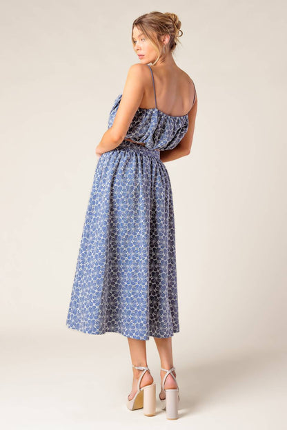 THE BEAUTY OF NOW TOP & SKIRT SET CHAMBRAY