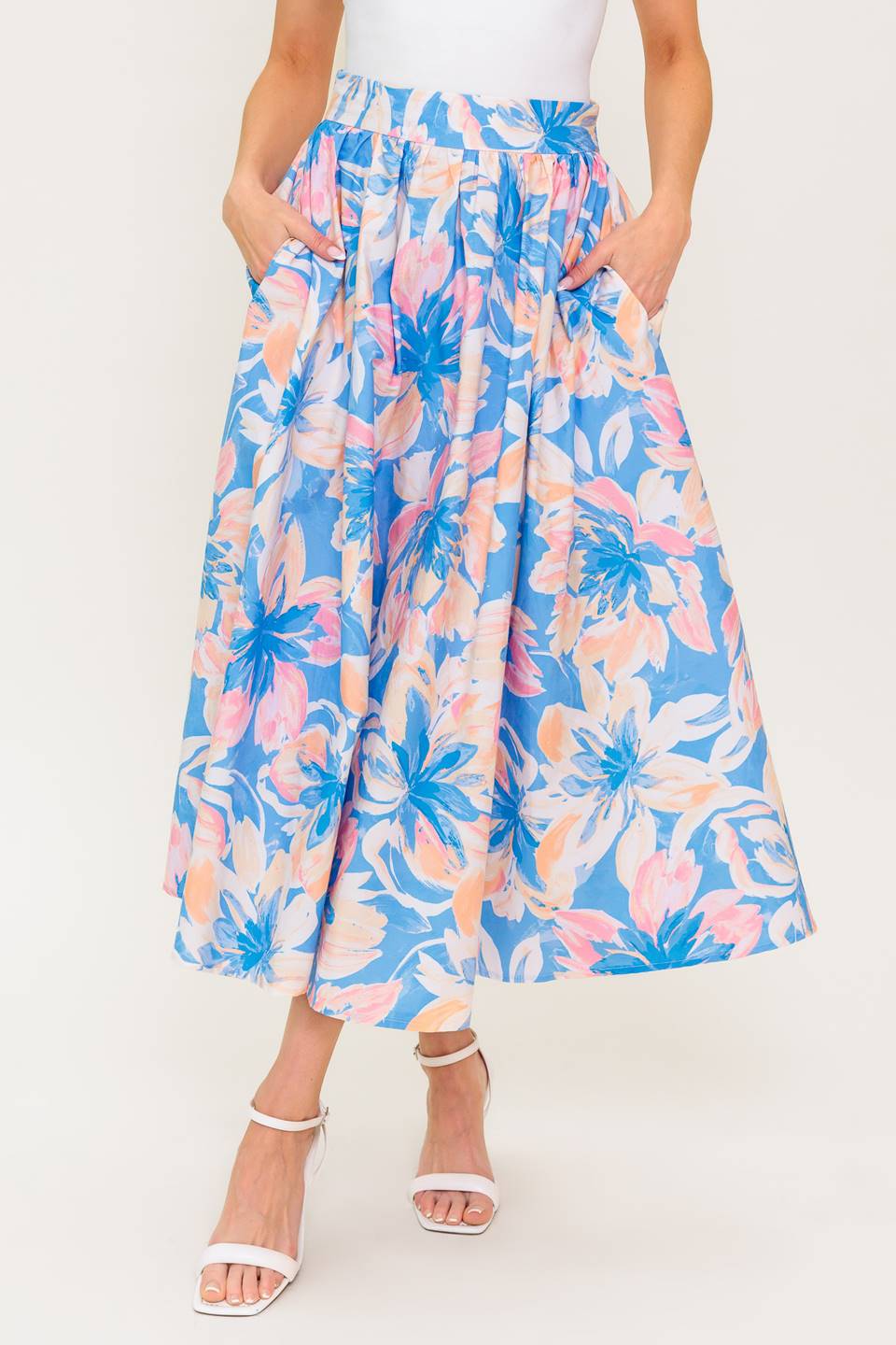 SUMMER HARMONY TIE TOP & SKIRT SET POWDER BLUE