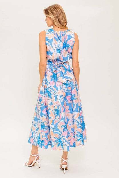 SUMMER HARMONY TIE TOP & SKIRT SET POWDER BLUE