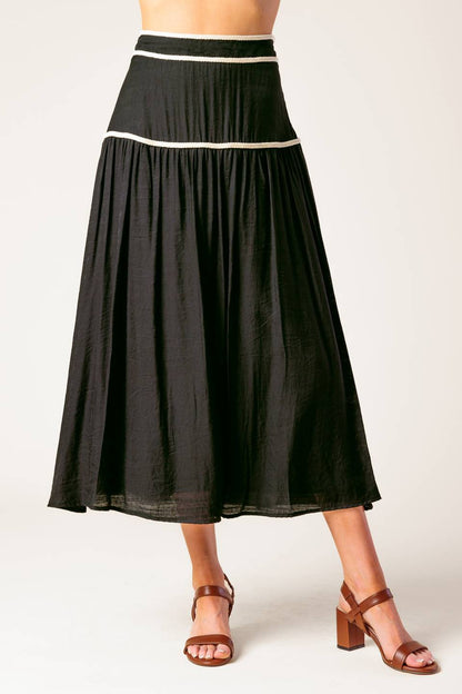 DIVIDE AND CONTOUR TOP & SKIRT SET BLACK