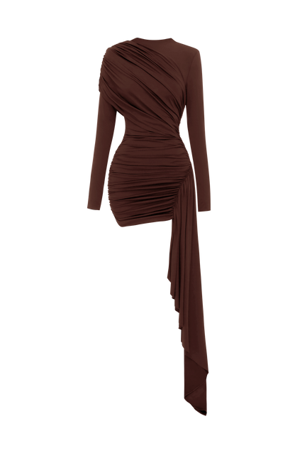 Jovanna Mini Dress Plum Brown