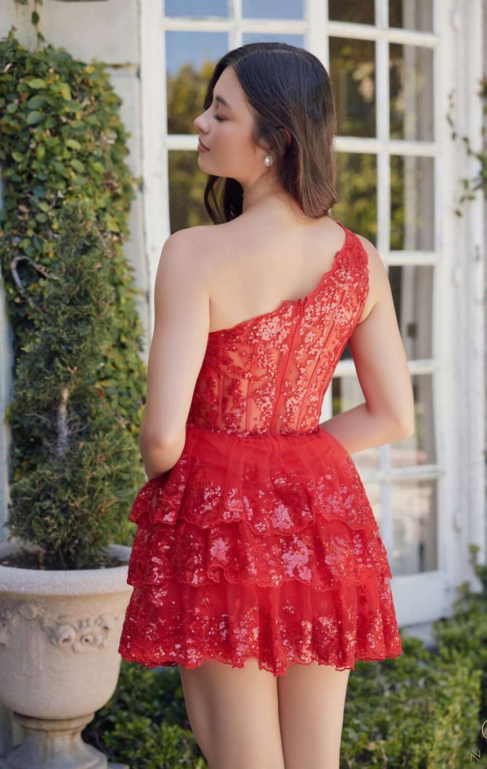 Christie Mini Dress One Shoulder Sequin Cocktail Dress