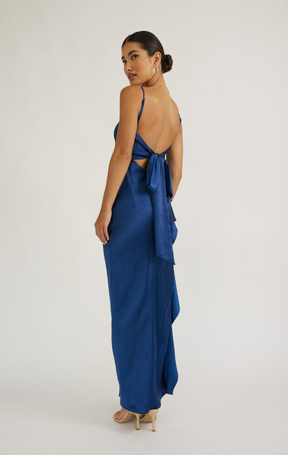 Tamera Satin Maxi Dress Navy