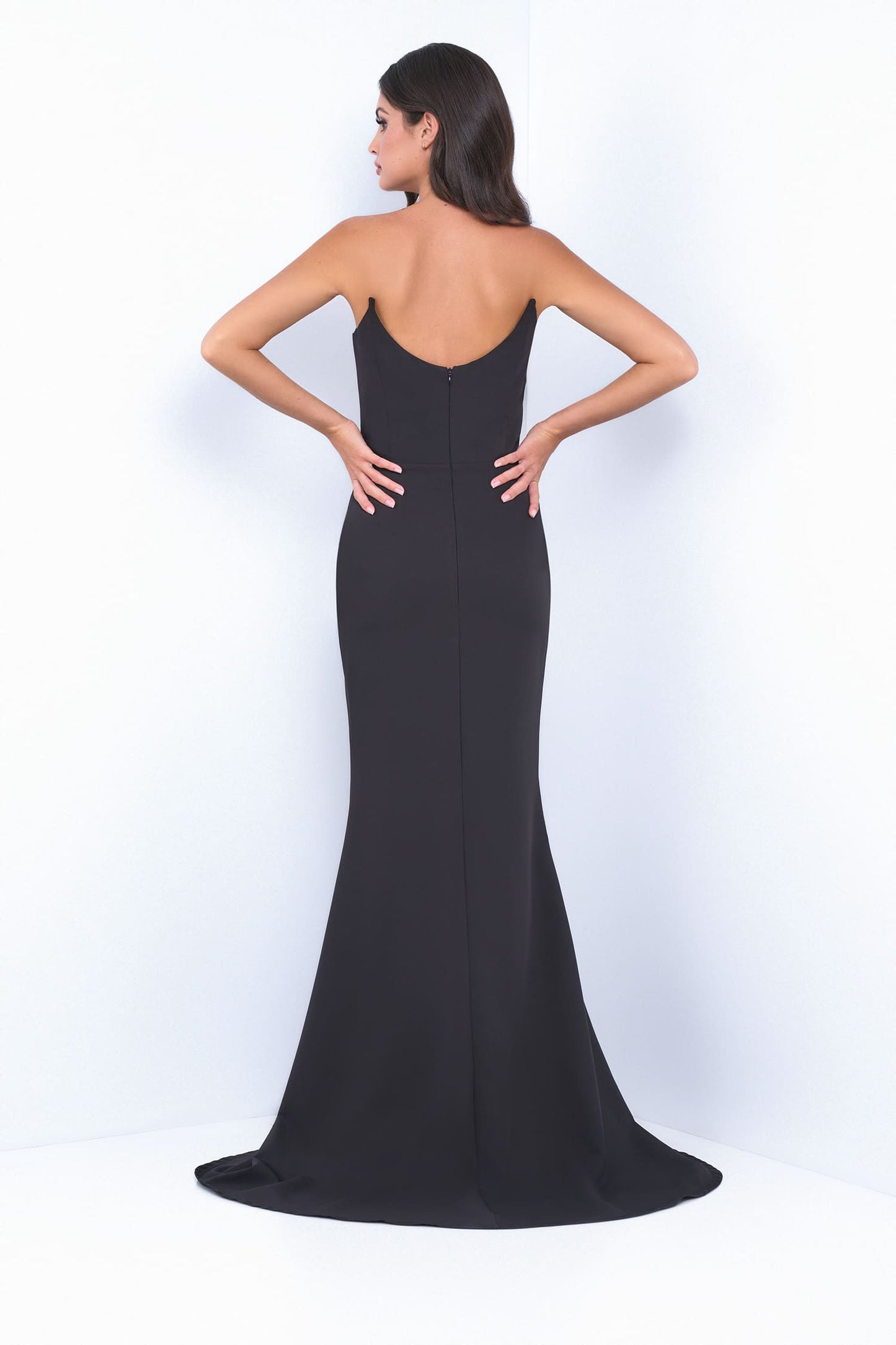 Daris Gown Black Cat-Eye Scoop Neckline Dress