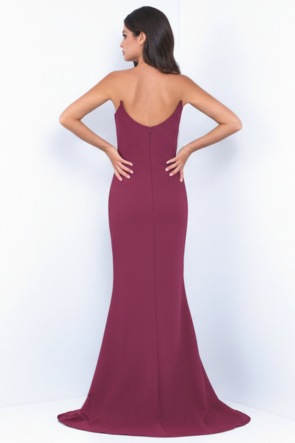 Daris Gown Berry Cat-Eye Scoop Neckline Dress