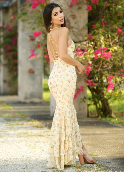 Greta Maxi Dress Yellow Floral