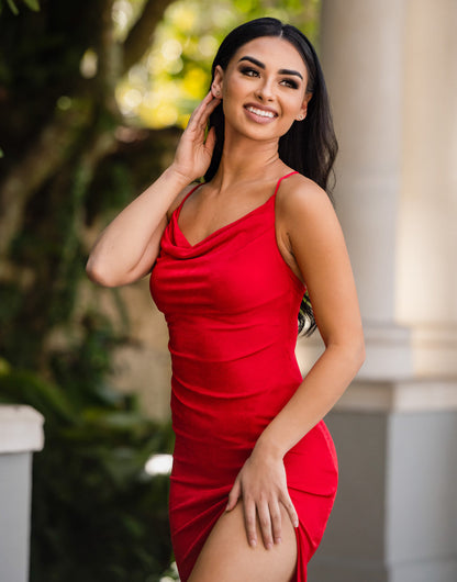 Size Small, Sutton Slip Dress Red FINAL