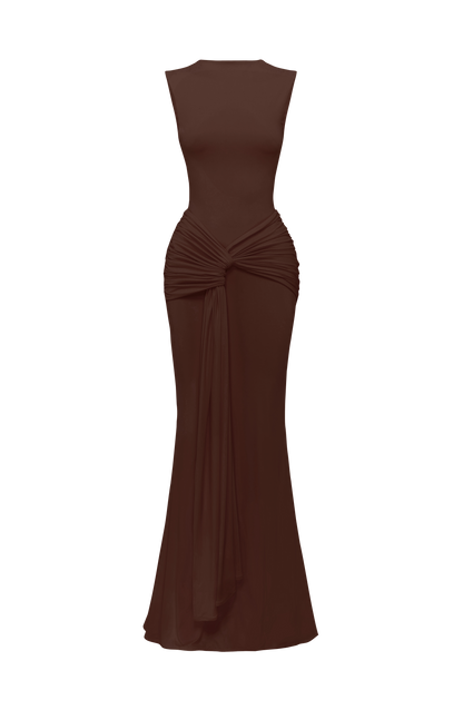 Lorenza Maxi Dress Plum Brown