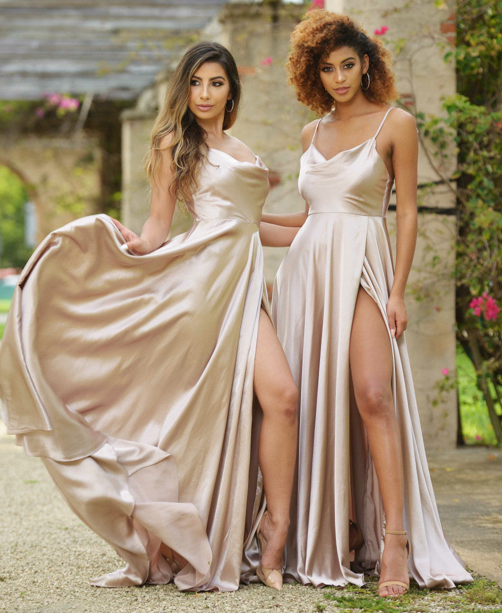 LOTTIE GOWN SATIN A- DRESS