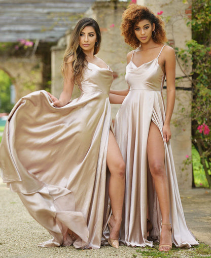 LOTTIE GOWN SATIN A- DRESS