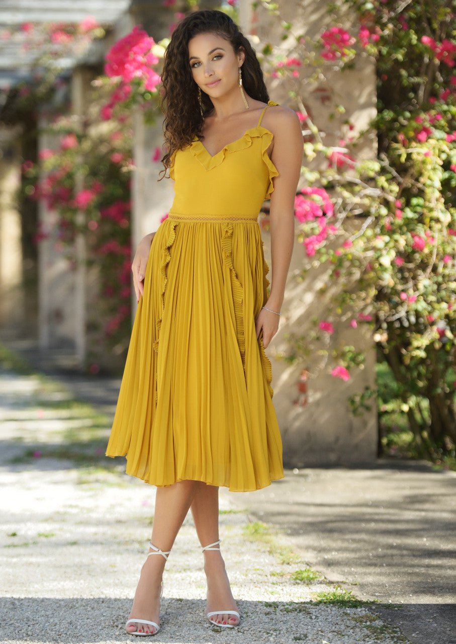 Maia Midi Dress Mustard FINAL