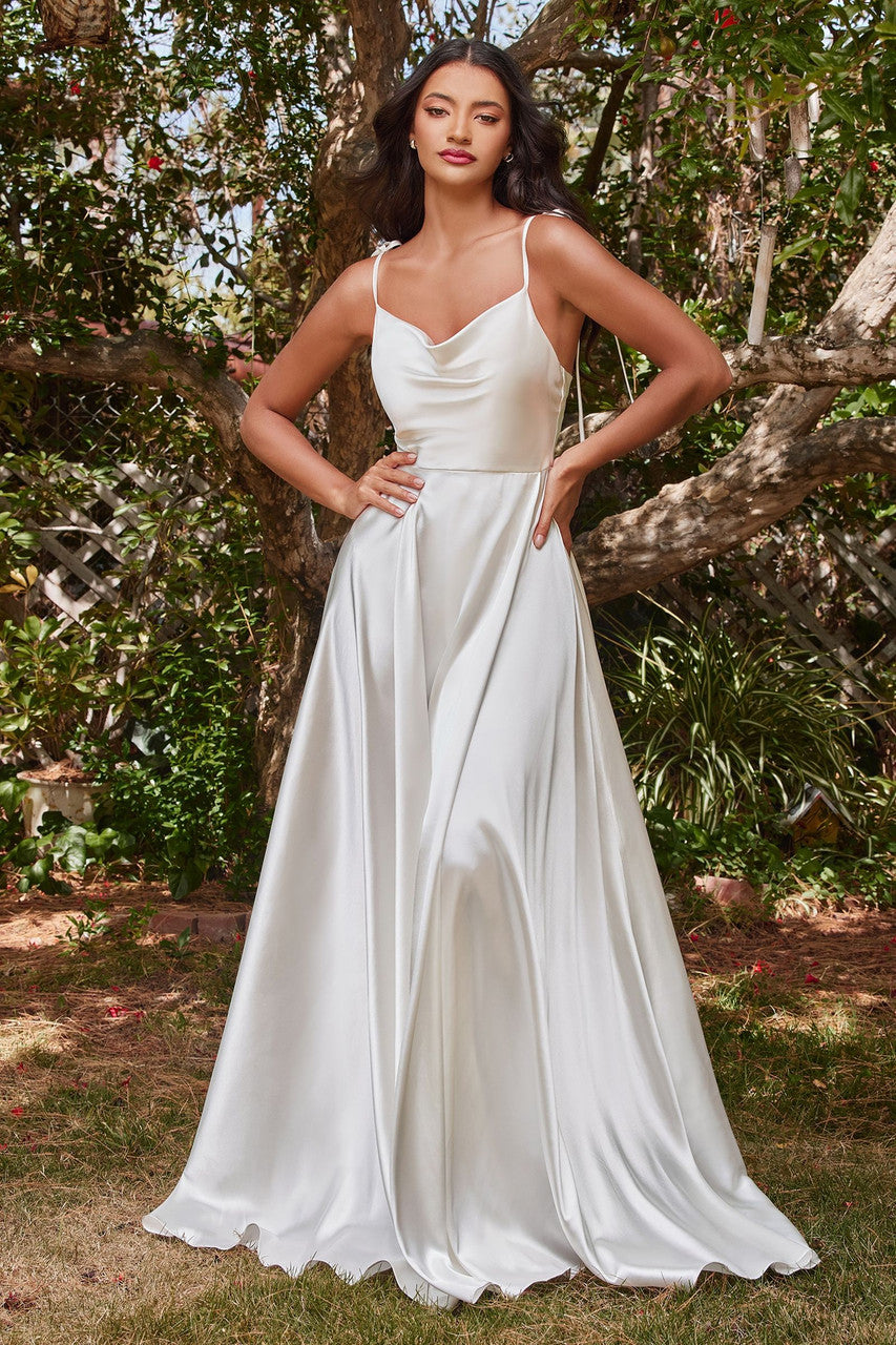 Lottie Gown Off White SATIN A- DRESS