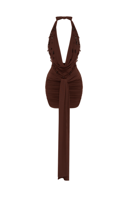 Melona Mini Dress Plum Brown
