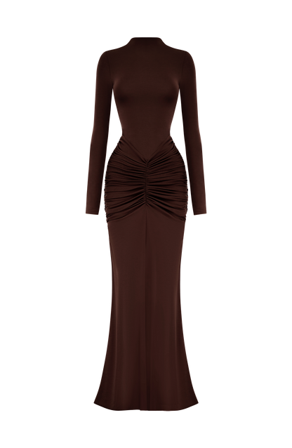 Oriane Maxi Dress Plum Brown