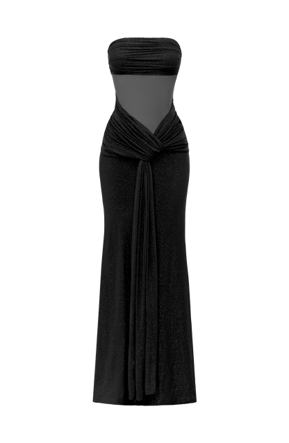 Paula Maxi Dress Black Sparkle