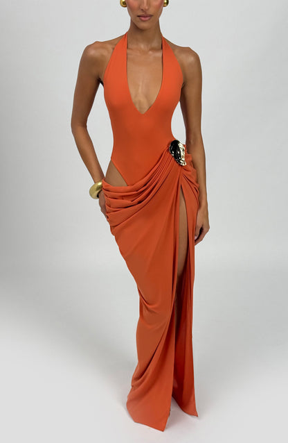 Adele Maxi Dress Burnt Orange