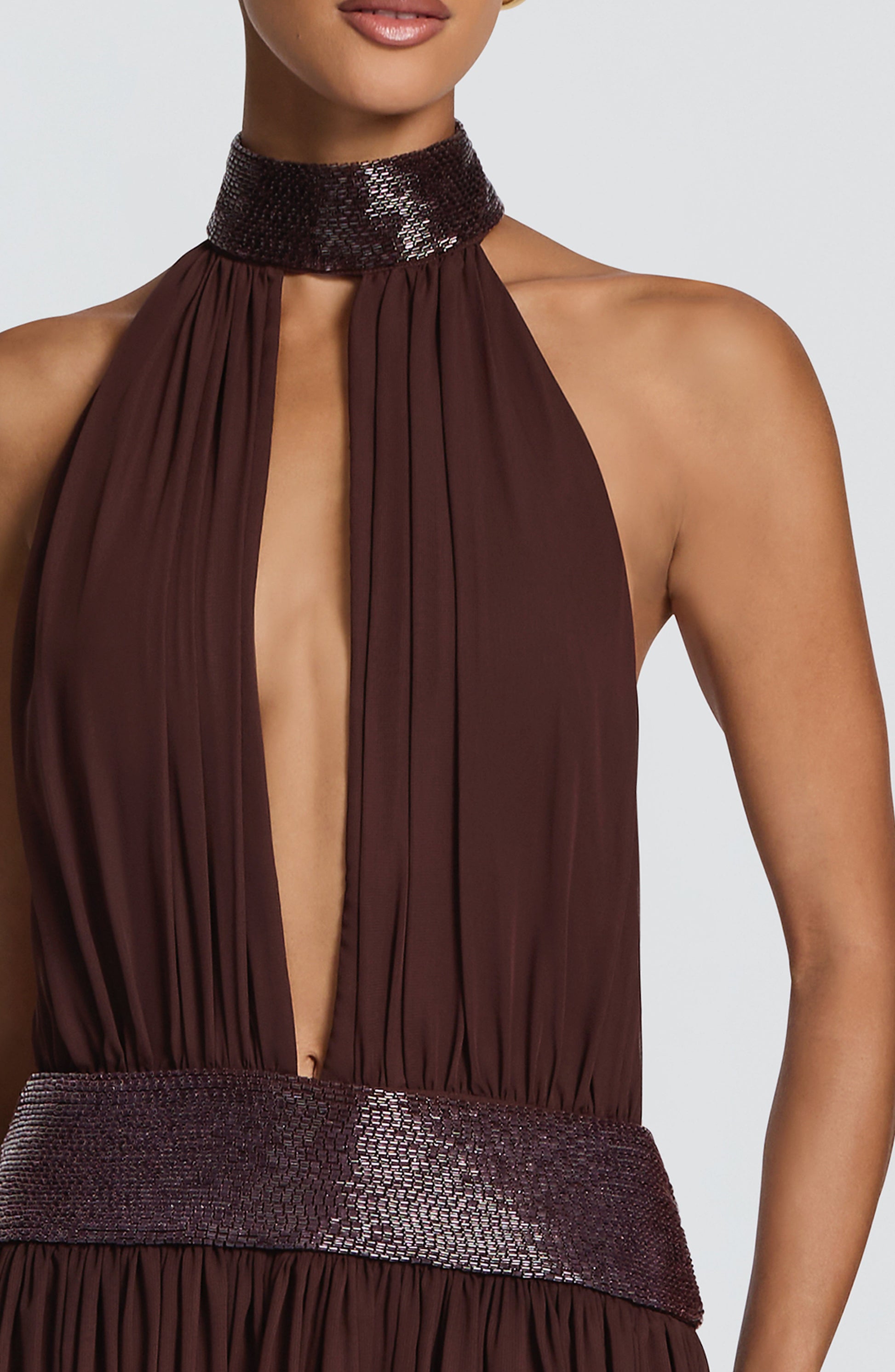 Rosalina Maxi Dress Plum Brown