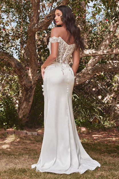 Rosaline Gown Off White Floral Off-The-Shoulder Dress
