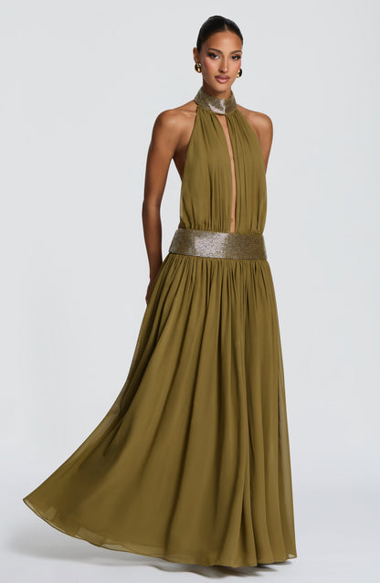 Rosalina Maxi Dress Deep Olive