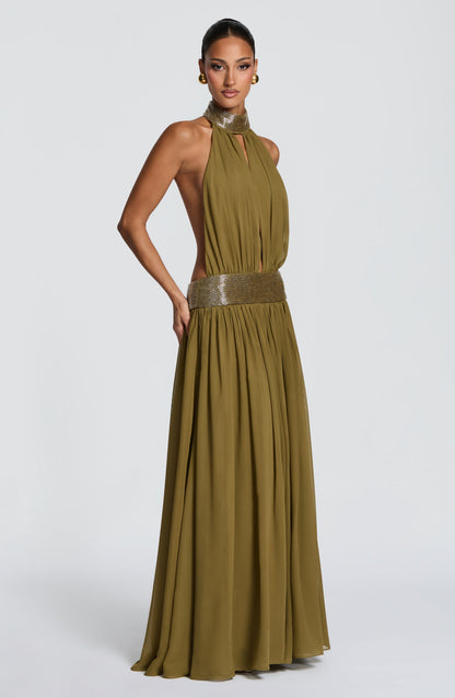 Rosalina Maxi Dress Deep Olive