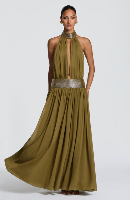 Rosalina Maxi Dress Deep Olive