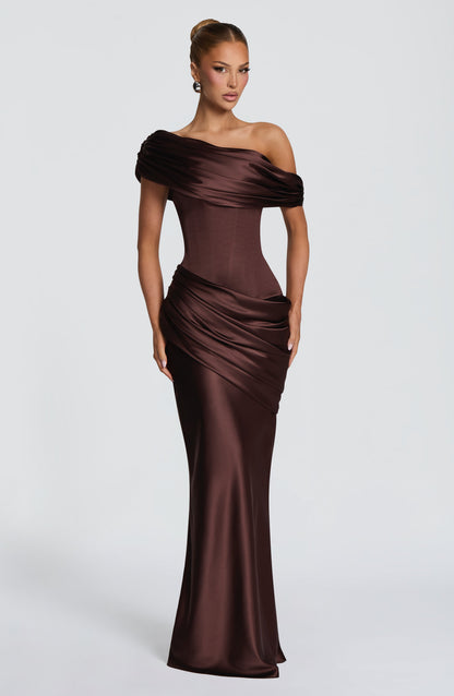 Ella Maxi Dress Plum Brown