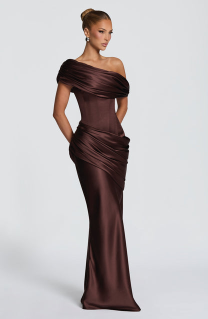 Ella Maxi Dress Plum Brown