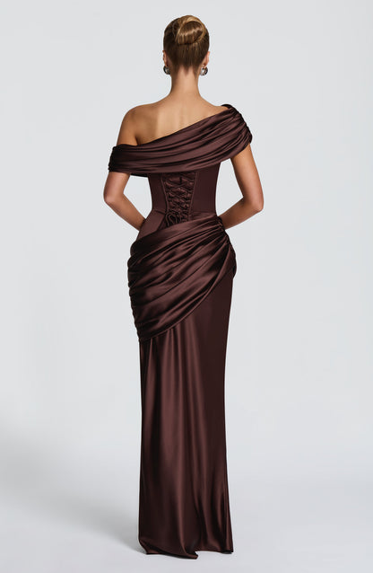 Ella Maxi Dress Plum Brown