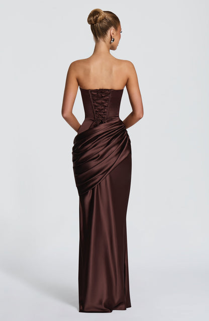 Ella Maxi Dress Plum Brown